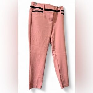 New York & Company 7th Avenue Pink and Black Straight Leg Pants Size 6